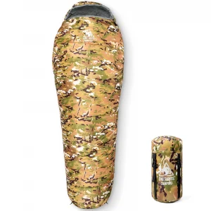 OneTigris Military Camo Mummy Sleeping Bag 0~15C Portable Ultralight Single Sleep Bag For Adult Jungle Survival Camping Hiking